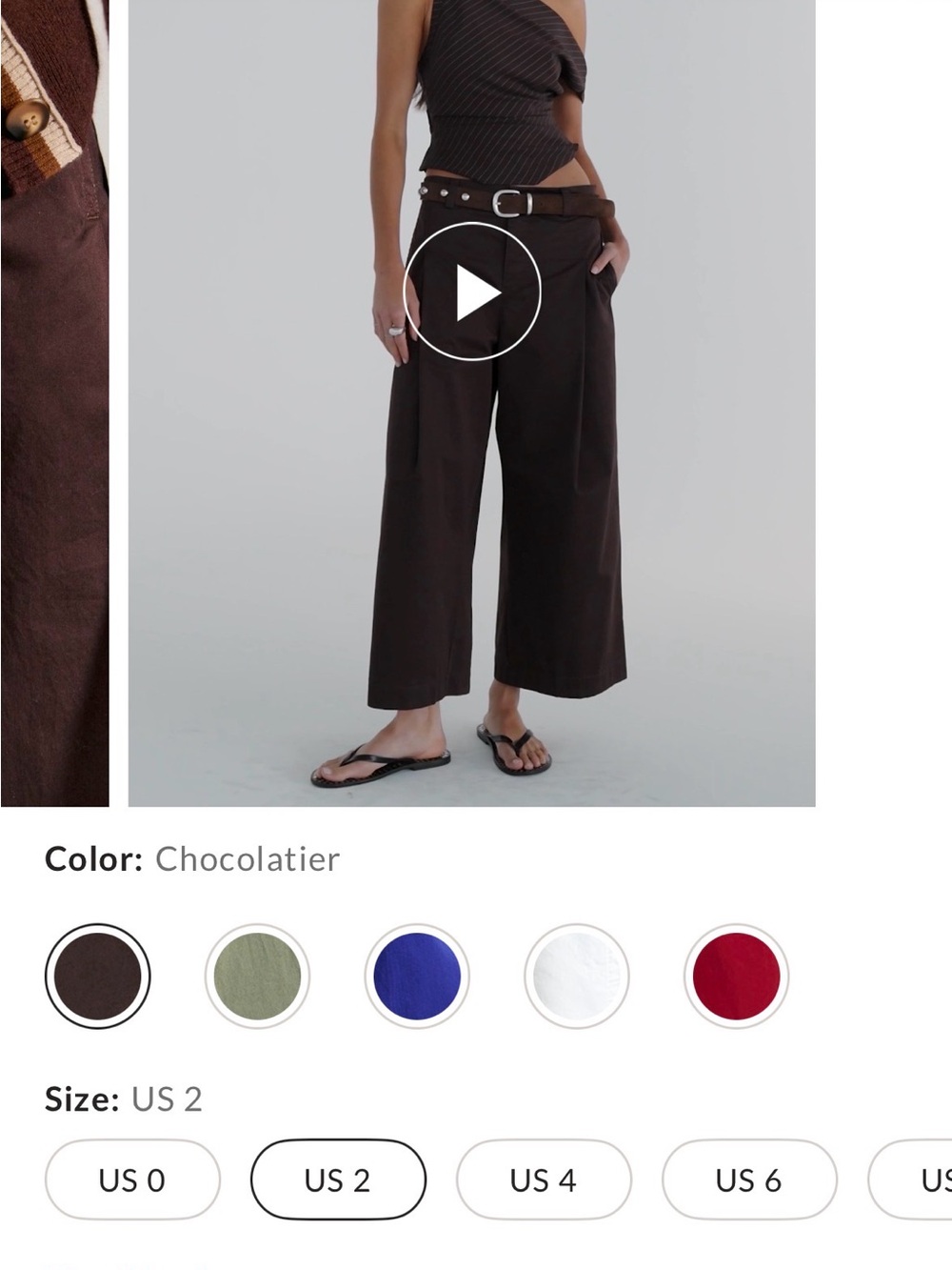 Silverlake Wide-Leg Chino Trousers - Chocolatier - Size 2